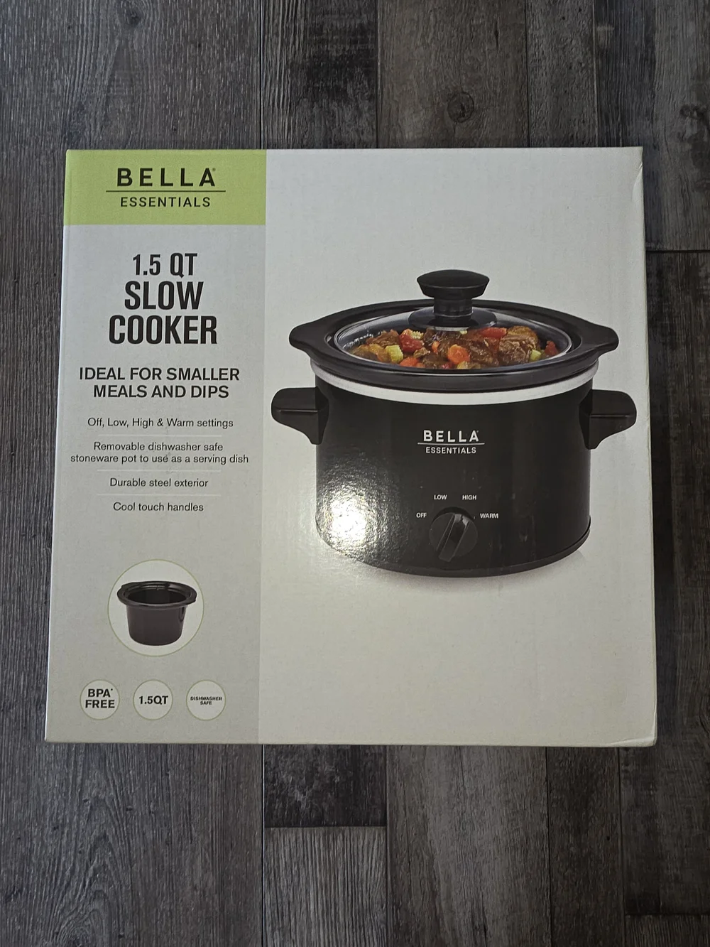 Bella Black 1.5qt Slow Cooker